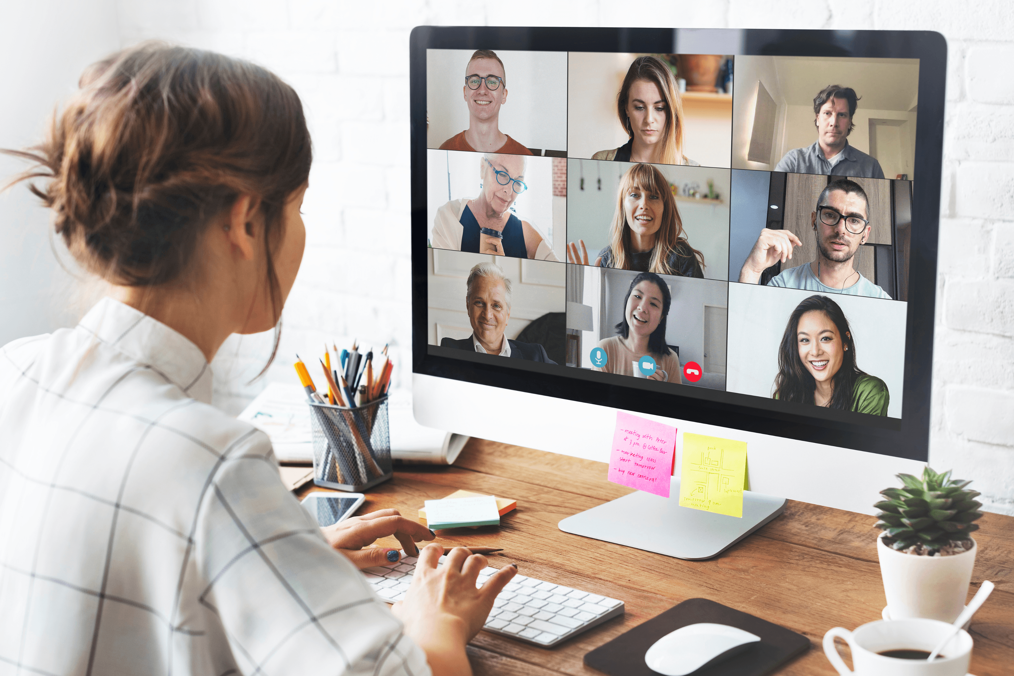 Employee on a video call