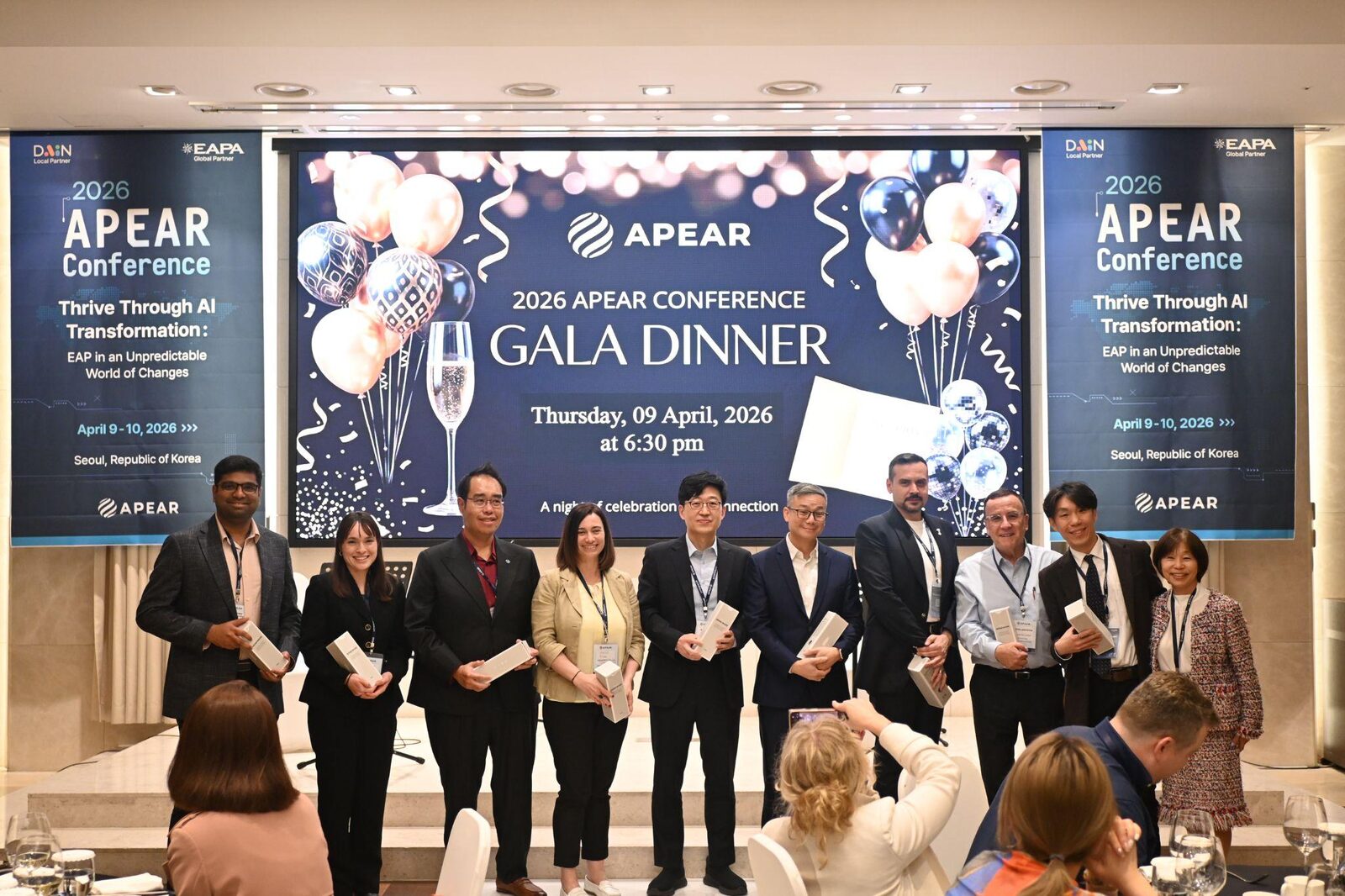 Gangeshwar Krishnamurthy and Leon CK Leong honored alongside EAP industry experts at the APEAR Conference Gala Dinner in Seoul