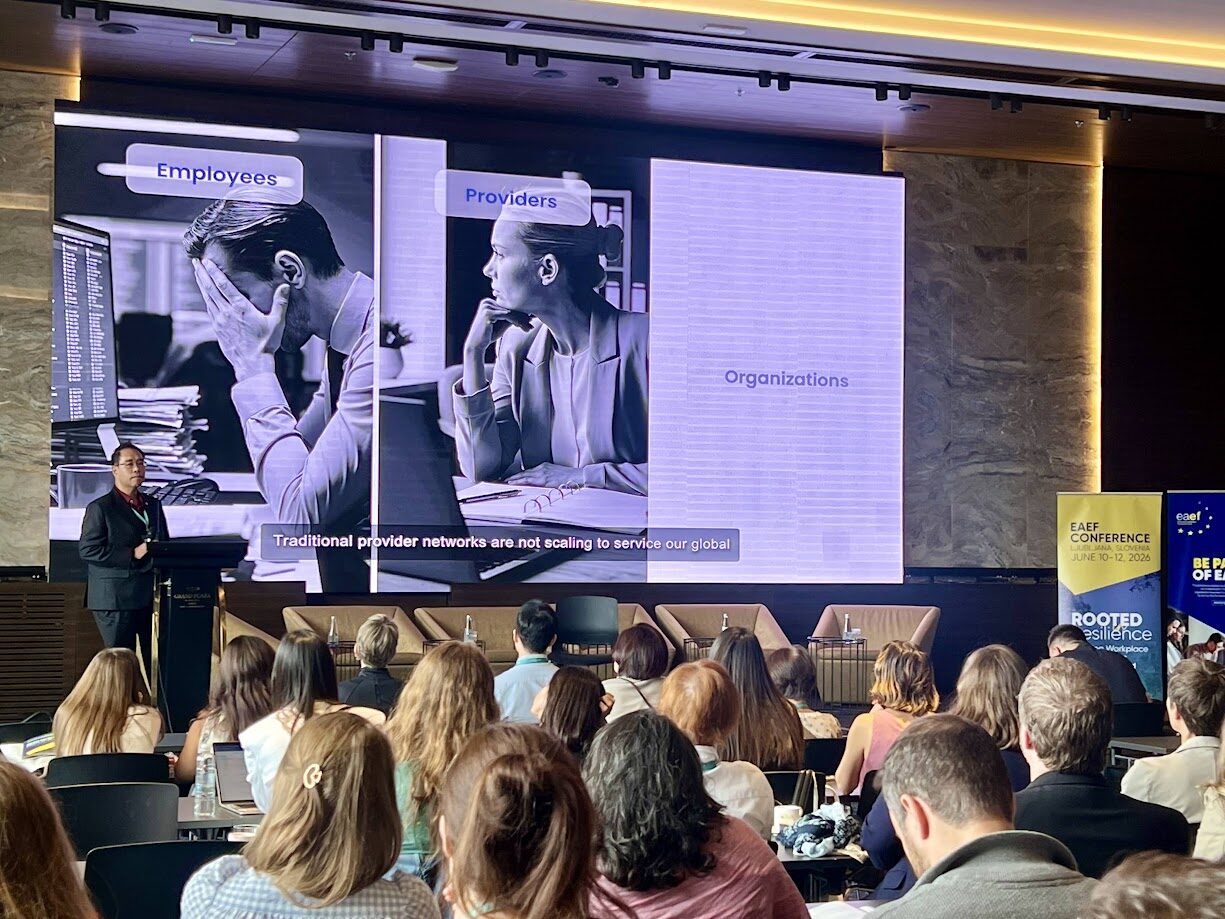 Leon CK Leong presents MindFi’s award-winning Tripartite Employee Assistance Ecosystem at the 2026 EAEF Conference in Ljubljana